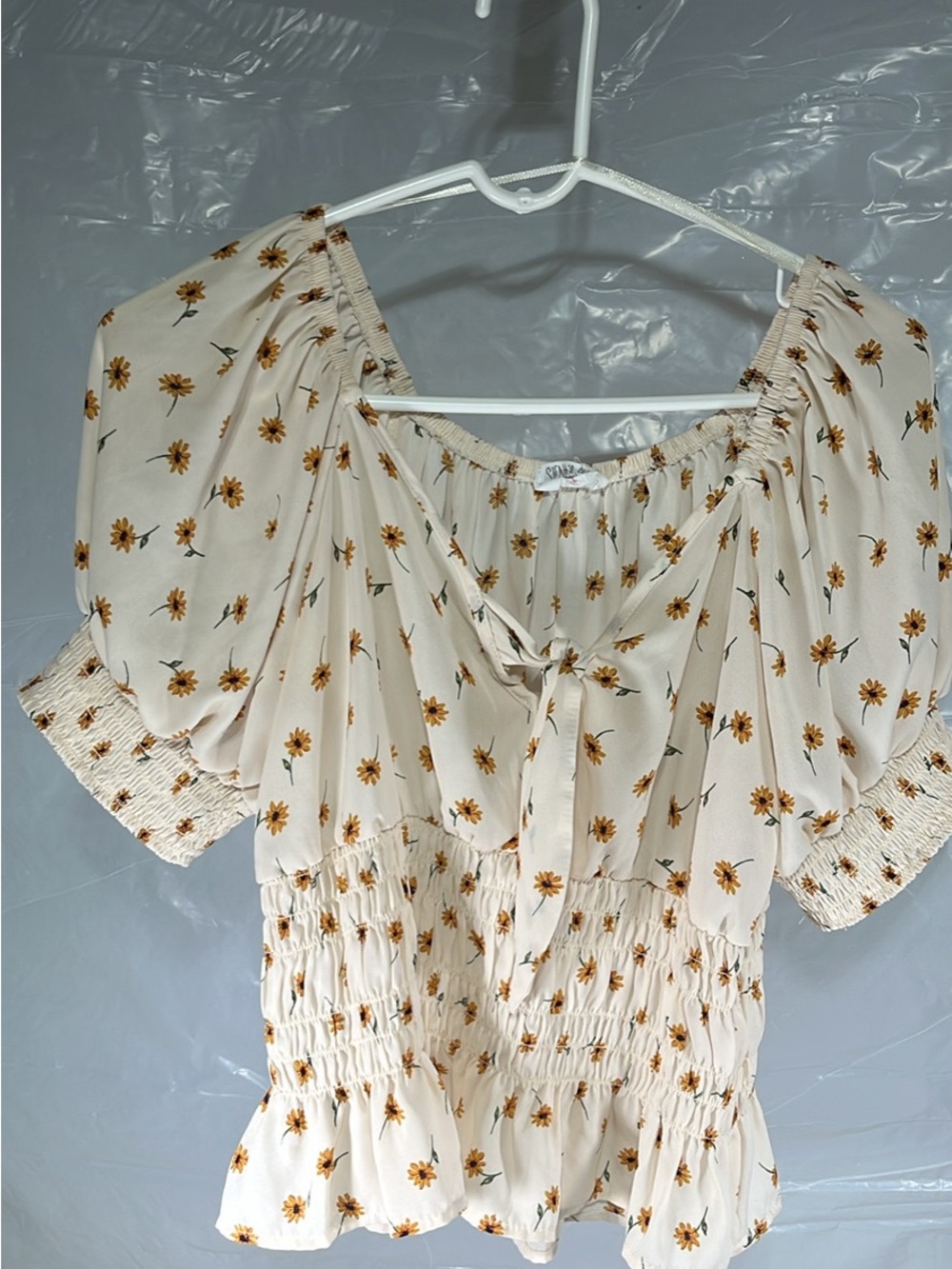Sienna Sky Cream Floral Smocked Blouse